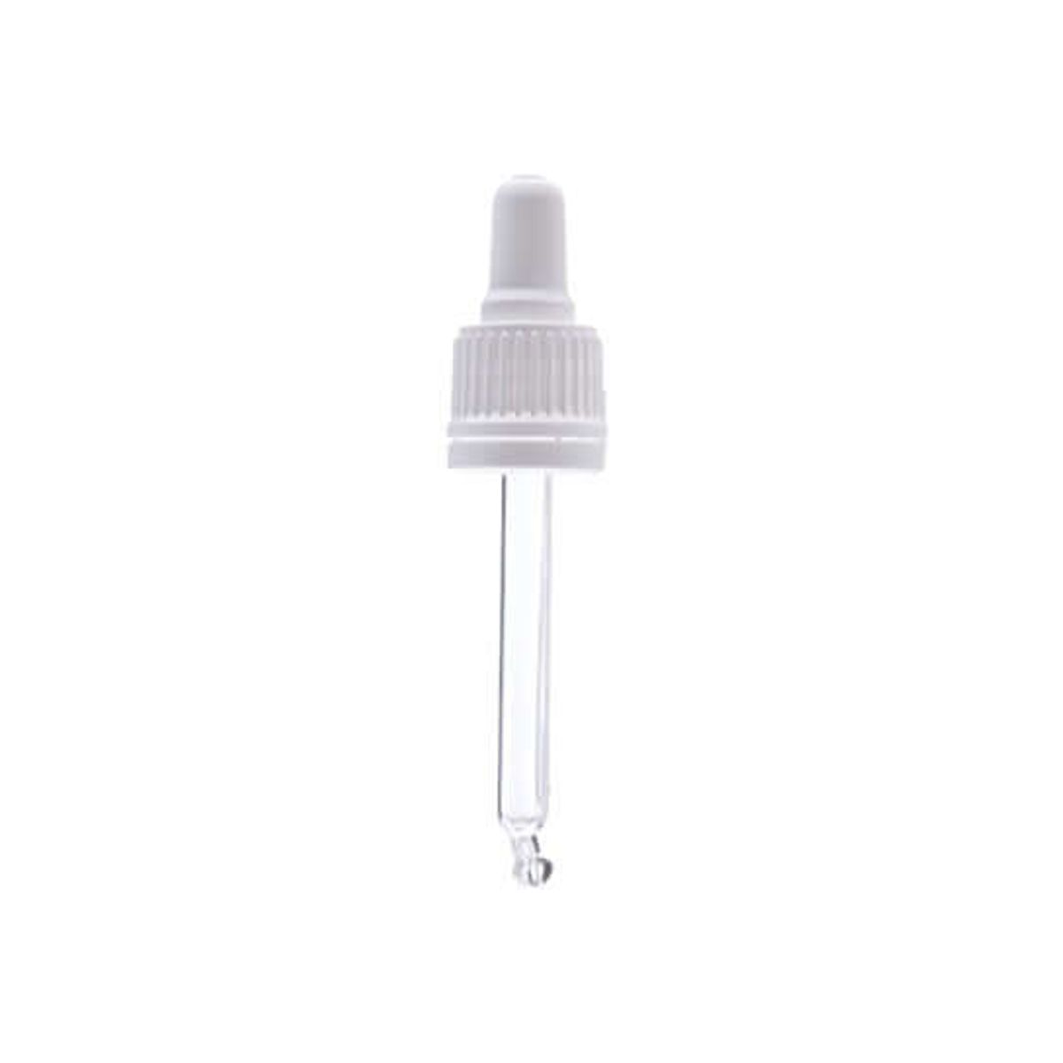 Hvidt låg med hvid pipette 77 mm. - 30 ml. - DIN 18