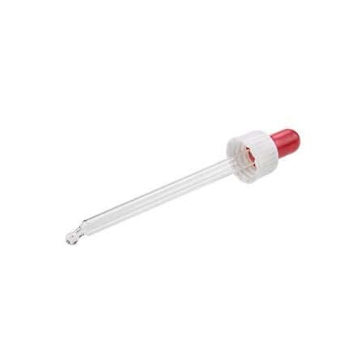 Hvidt låg med rød pipette 106 mm. - 100 ml. - DIN 18