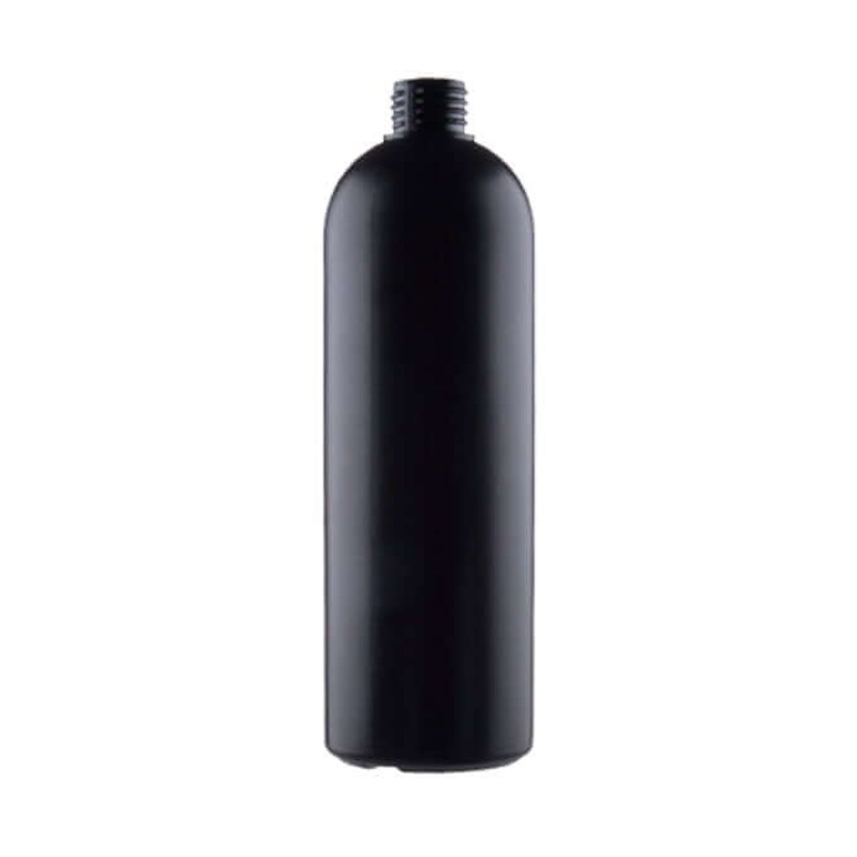 500 ml. mat sort plastflaske - Høj - HDPE - 24/410