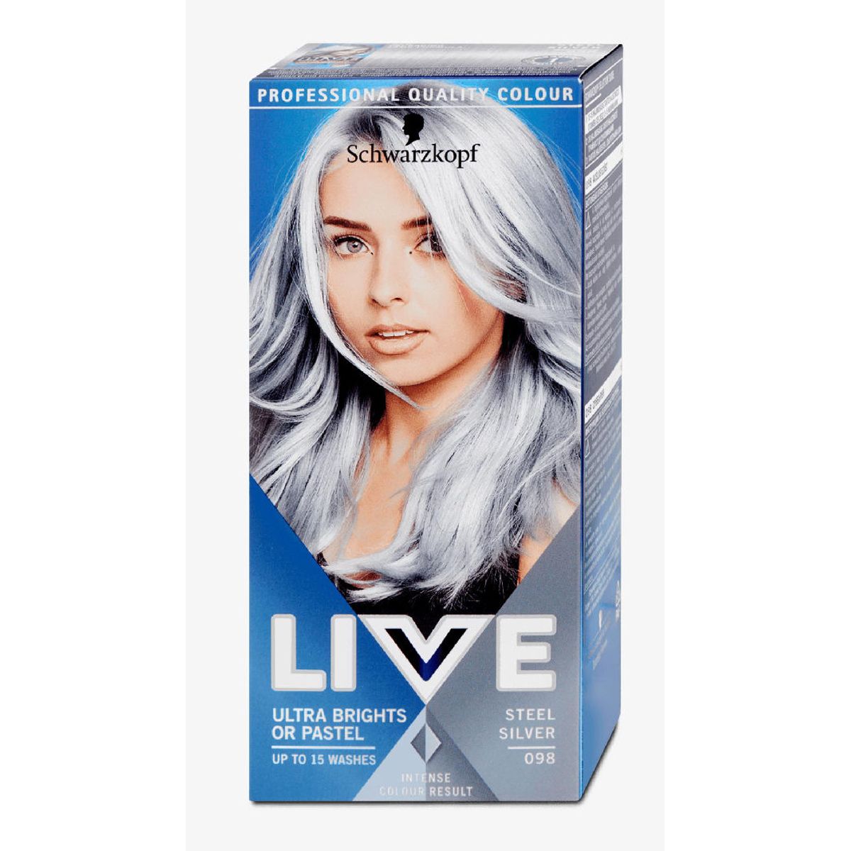 Schwarzkopf live ultra brights or pastel steel silver 098