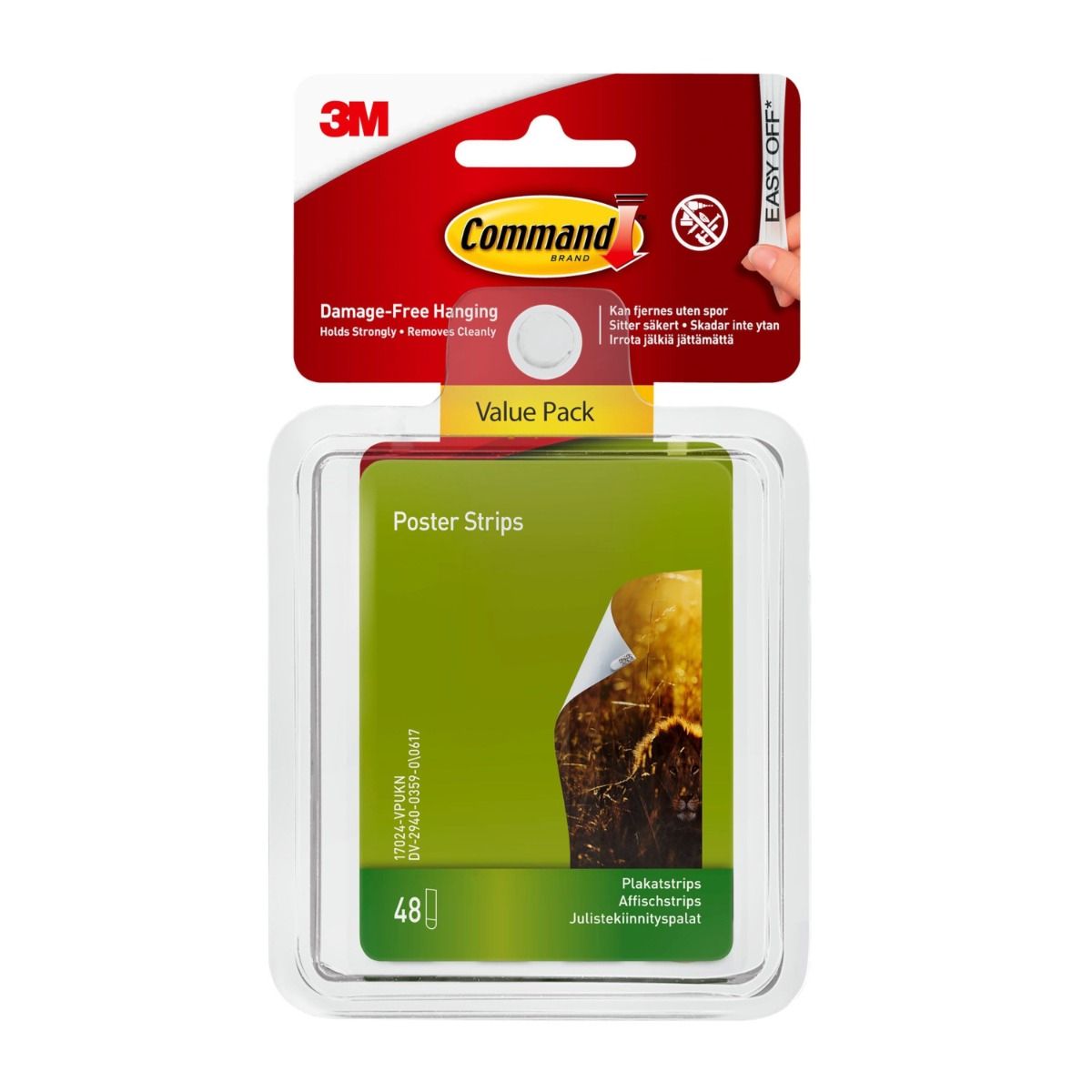 3M Command, plakatstrips, Value Pack, 48 stk.