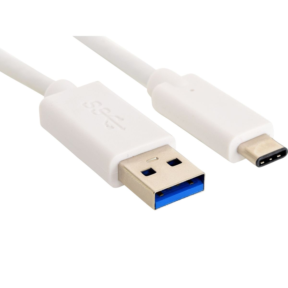 USB-C 3.1 to USB-A 3.0 Cable, White (1m)