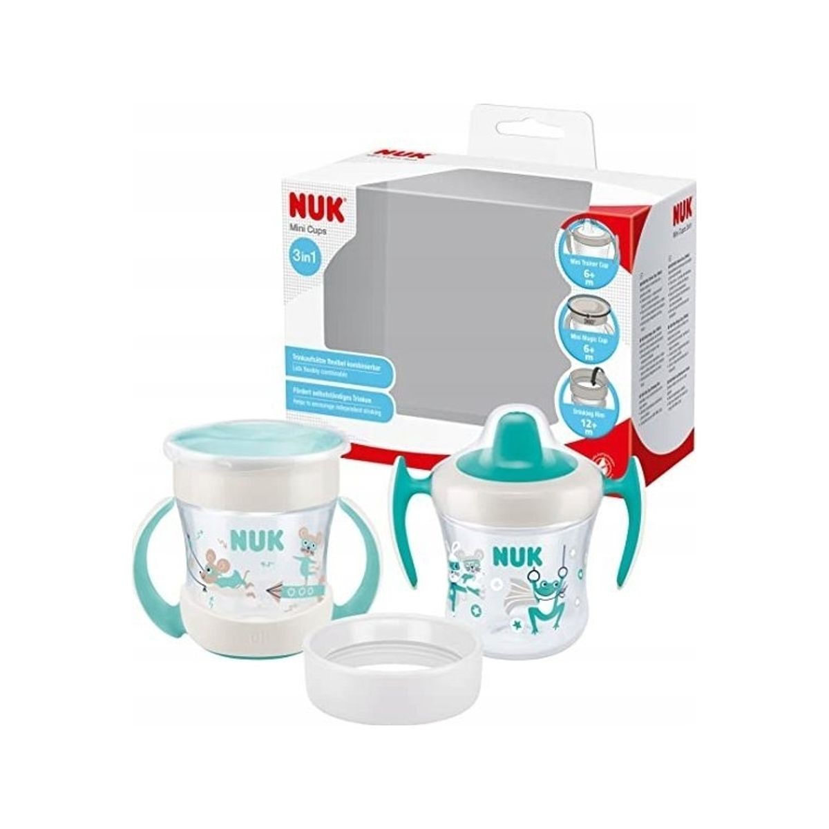 Nuk Nuk Trinkbecher Mini Cups Set 3In1 160Ml Ab 6 M. Mint&Türkis