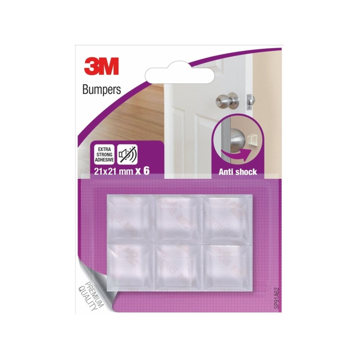 3M Sp91a62, Transparent, Vægmonteret, 6 Stk, 21 Mm, 21 Mm