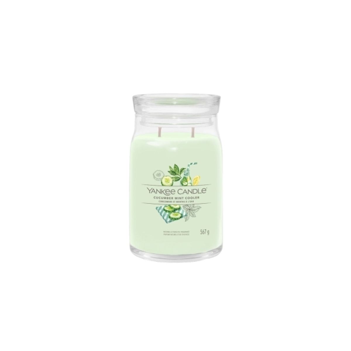 Yankee Candle Cucumber Mint Cooler, Cylinder, Grøn, Citrus, 90 T, 1 Stk