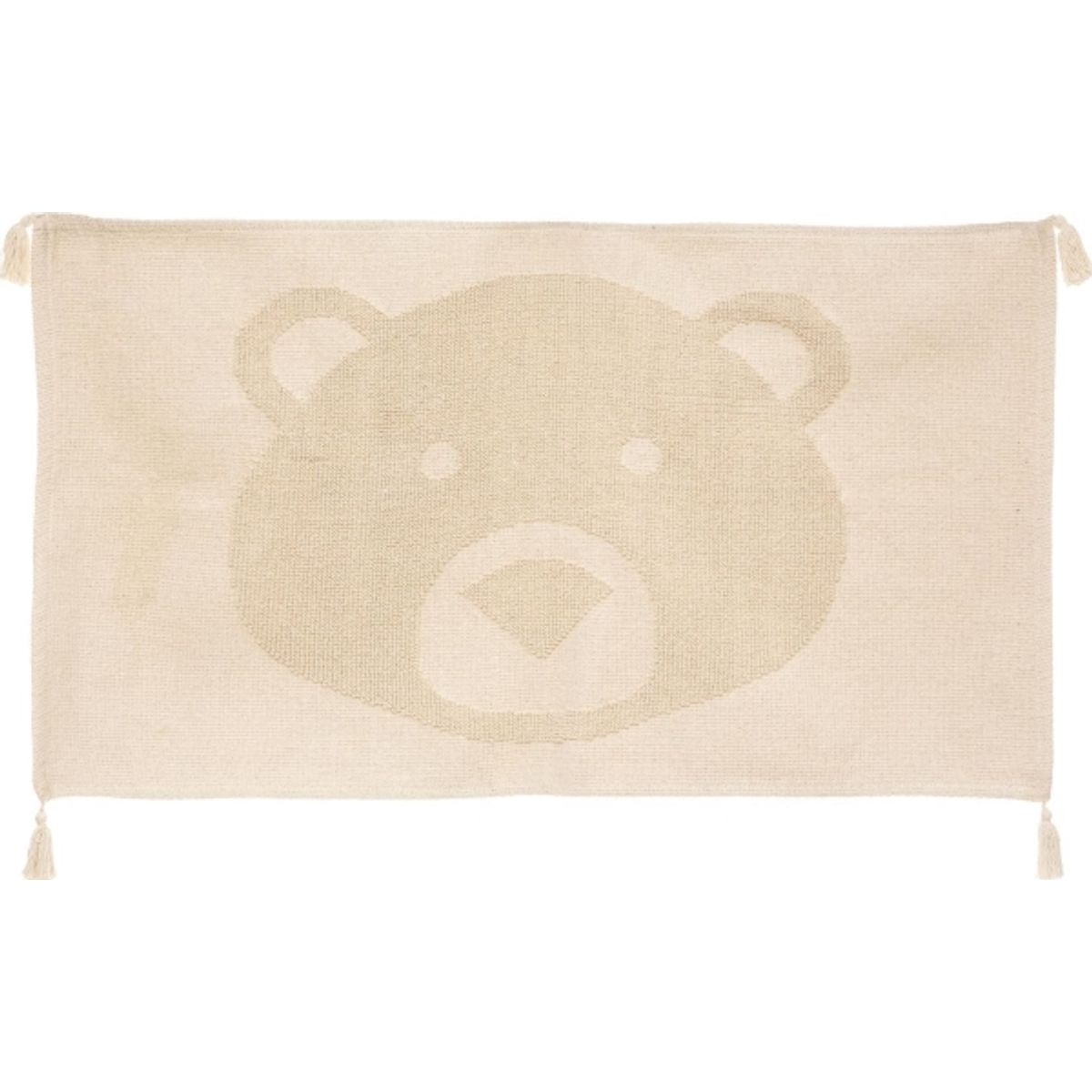 Atmosphera Børnetæppe Dekorativ Bamse Beige Boho-Tæppe 60X90 Cm