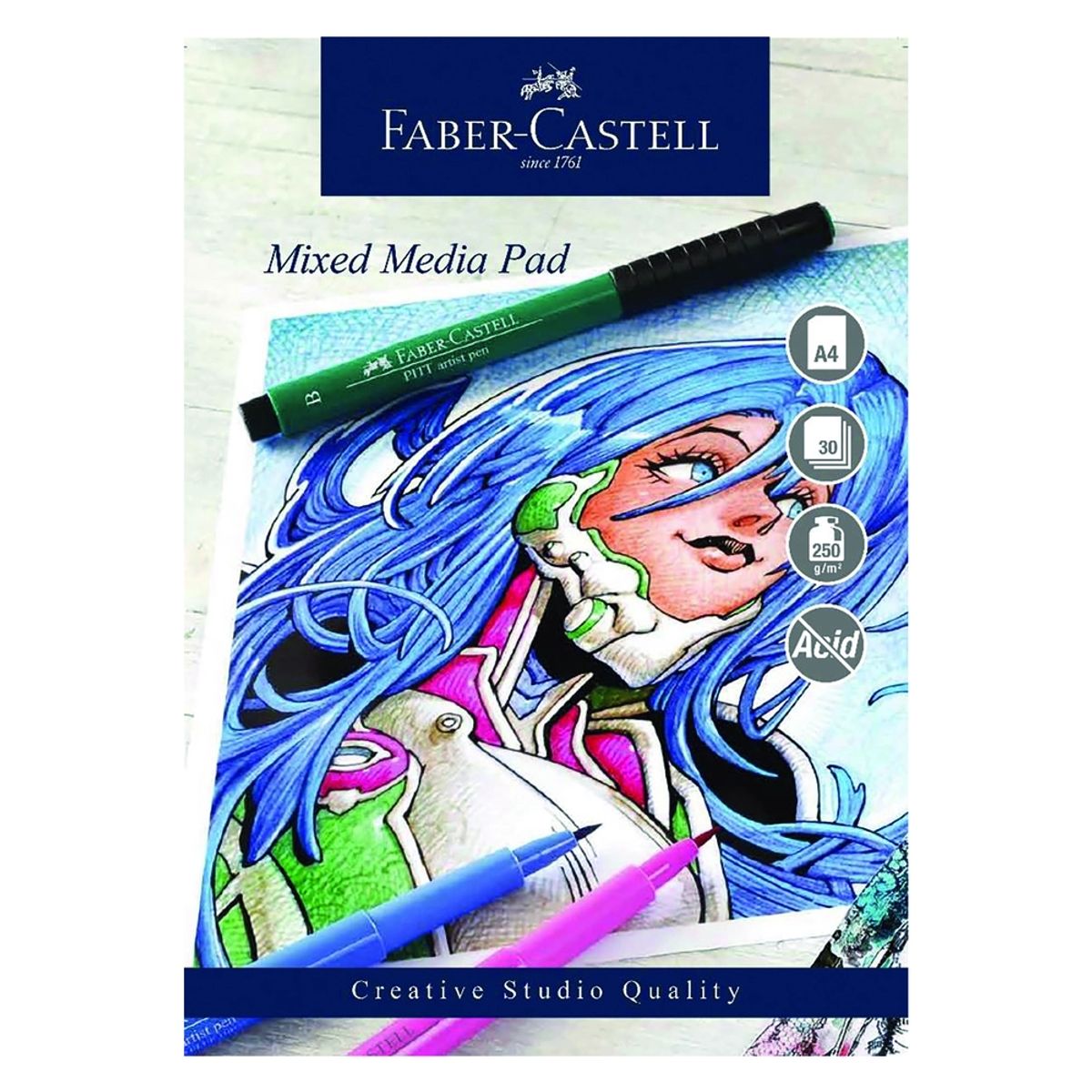 Akvarel blok Faber-Castell mixed A4 250g syrefri 30ark