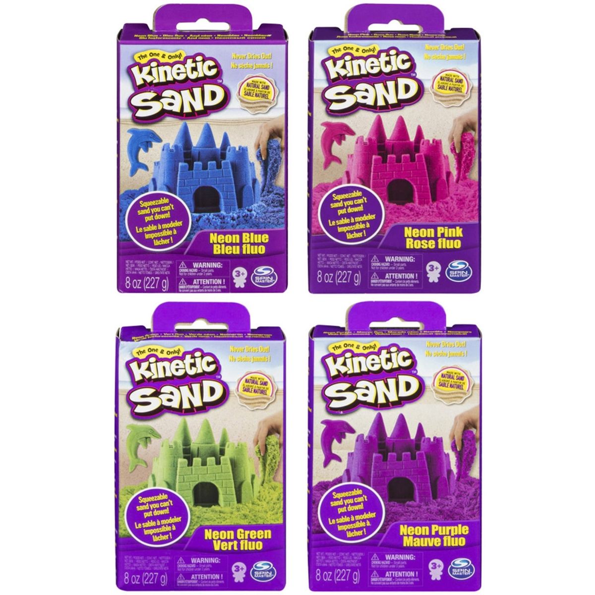 Kinetic Sand Neonboks med Primærfarver