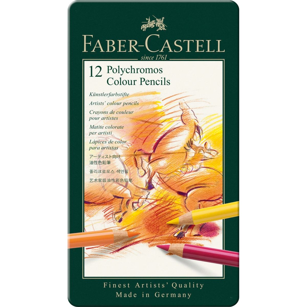 Farveblyant polychromos Faber-Castell 12 farver