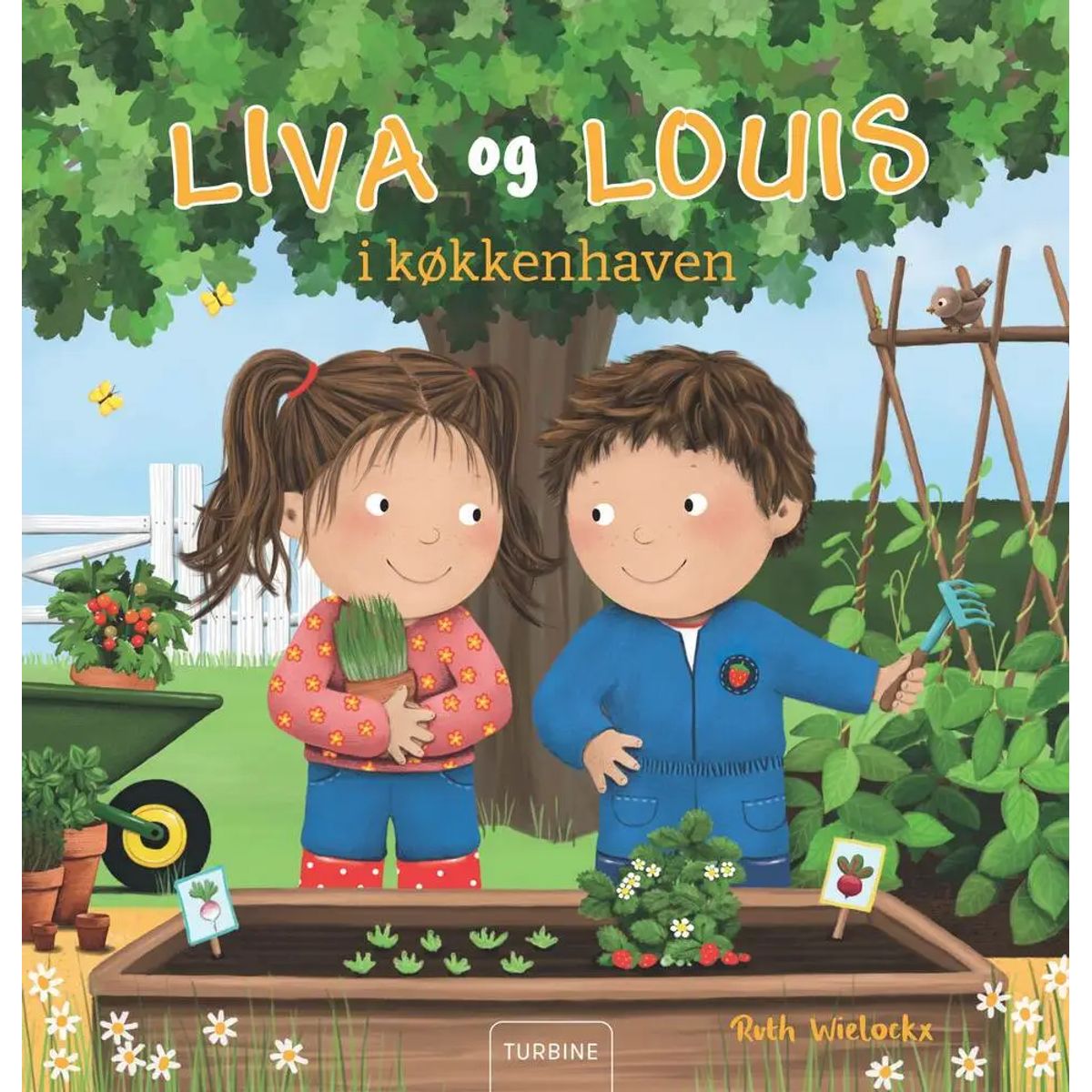 Liva og Louis i køkkenhaven