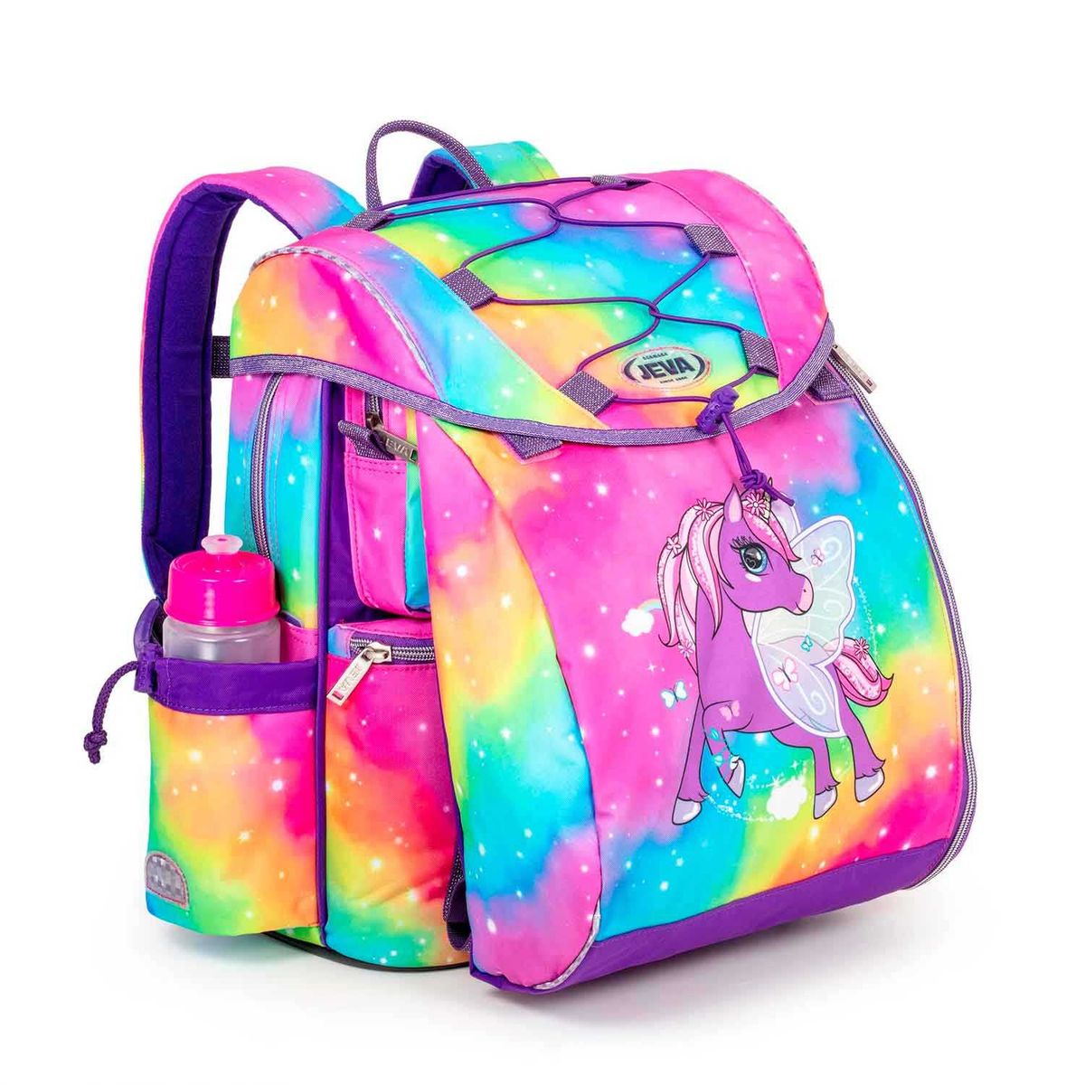 Jeva Intermediate Skoletaske Rainbow Alicorn