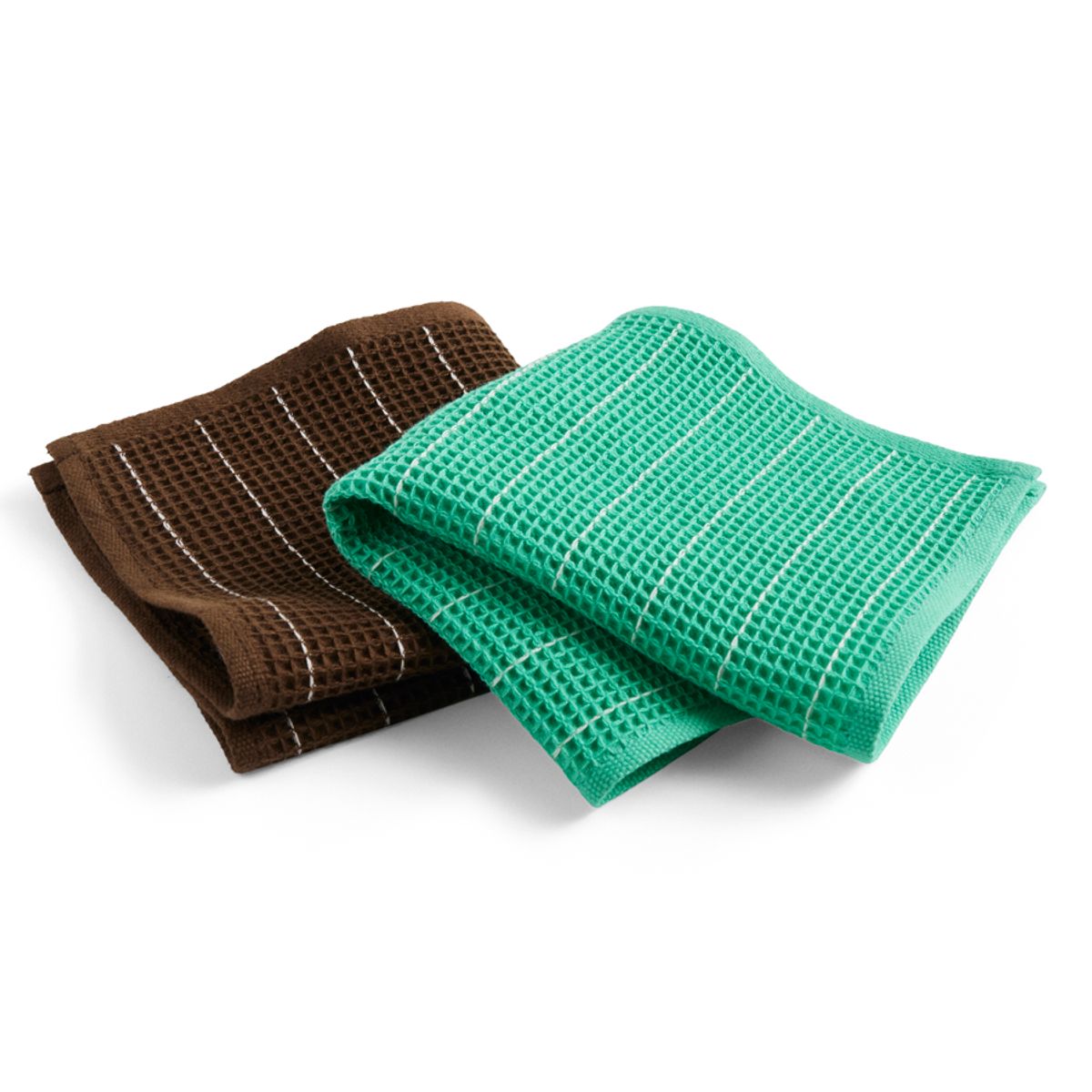 Canteen Dish Cloth, Chocolate Pinstripe & Emerald Pinstripe