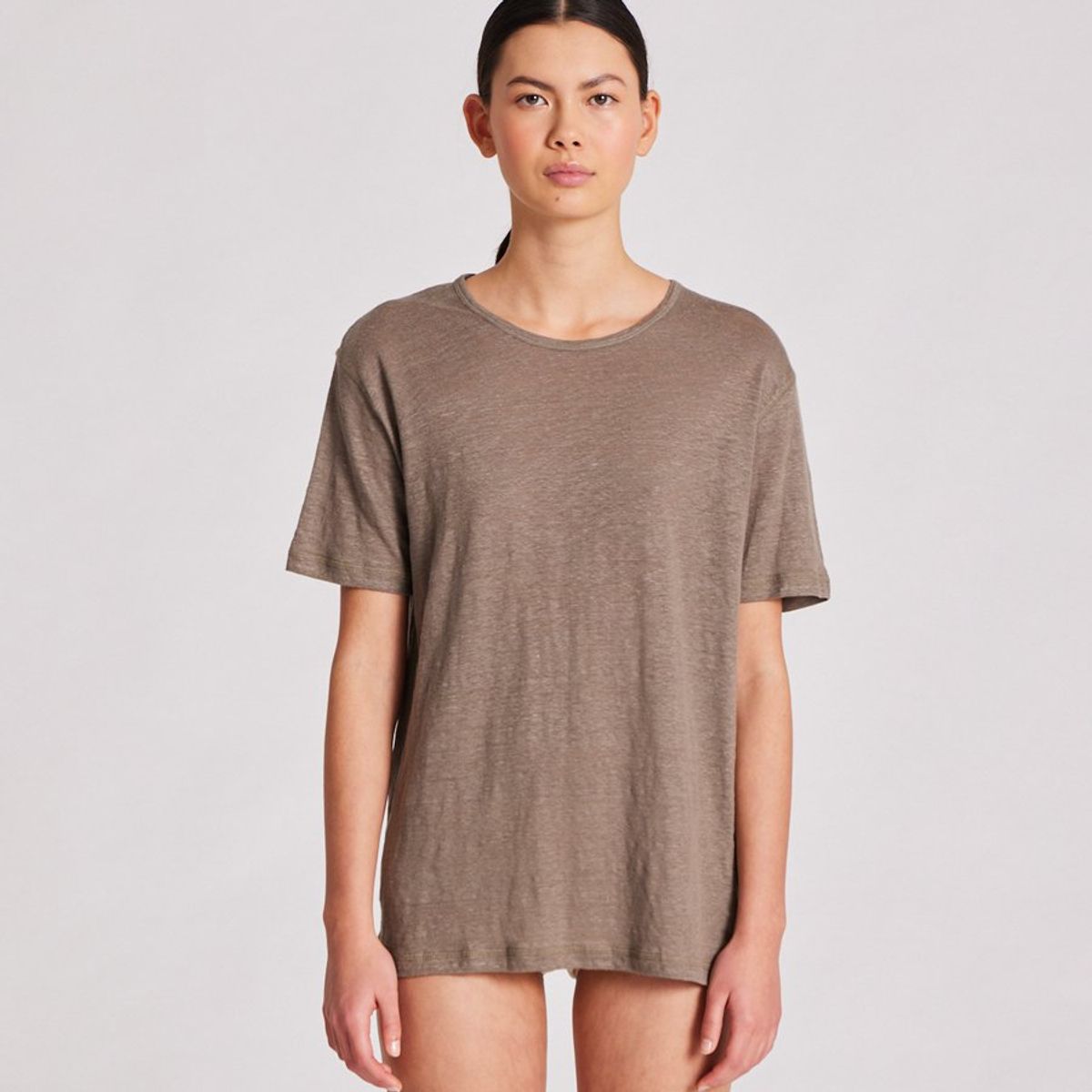 Nynne S/S Linen T-shirt bungee cord - S