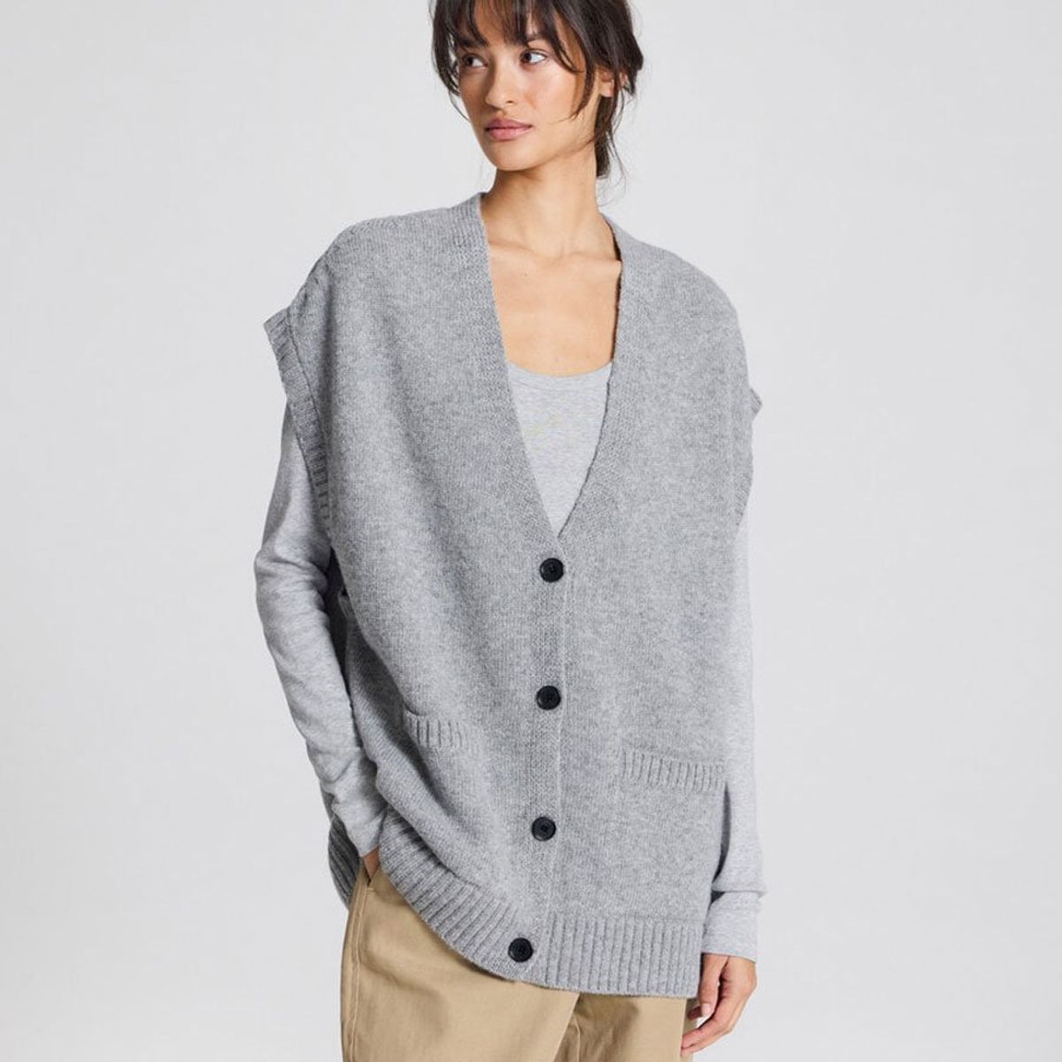 Thea Lambswool Vest grey melange - S