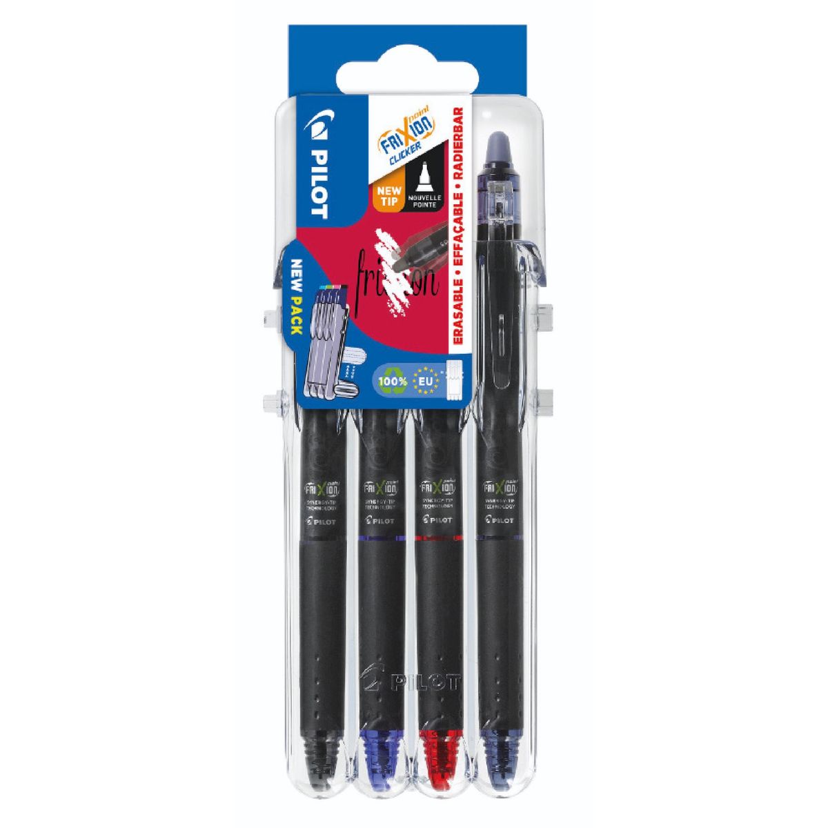 Pilot FriXion Point Clicker kuglepen 0,5mm 4stk