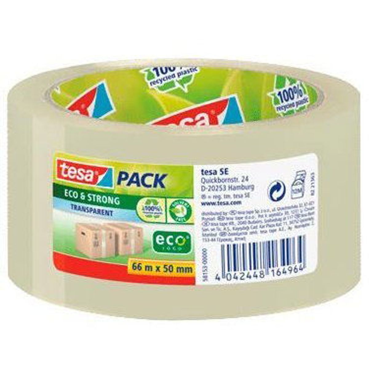 Tesa Eco & Strong pakketape PP/Genbrugsplast klar