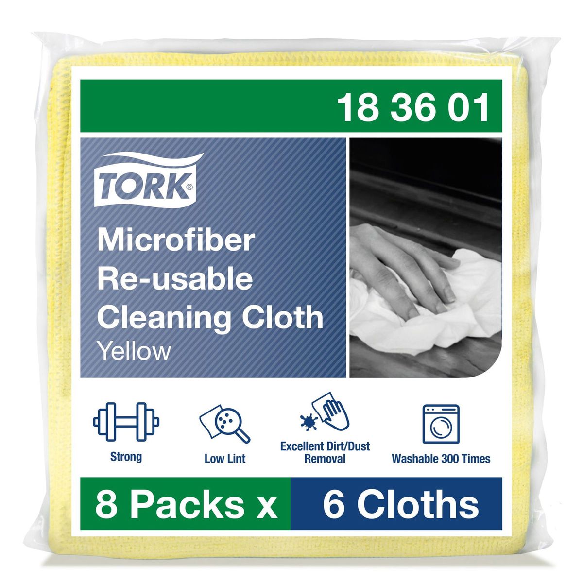 Tork 183601 Premium mikrofiberklud gul