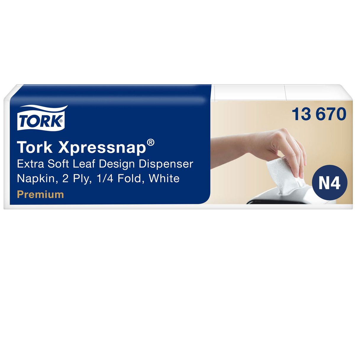 Tork 13670 Xpressnap Extra Soft servietter præg N4 hvid 500stk