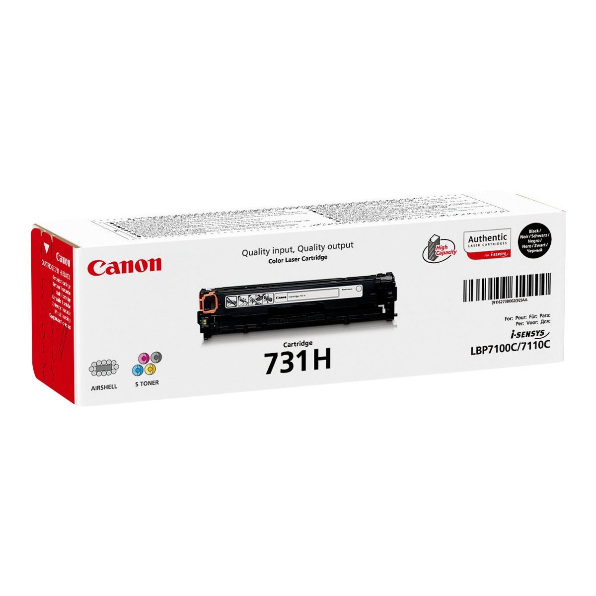 Canon 731H 6273B002 Sort Lasertoner, 2.400 sider