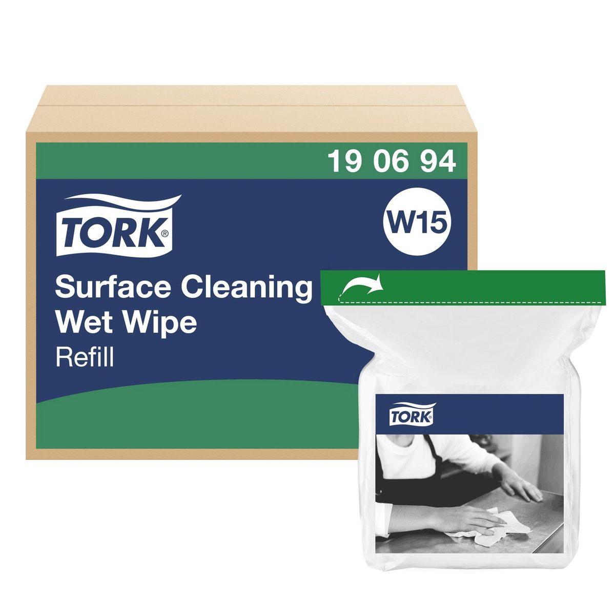 Tork 190694 W15 overfladewipes refill