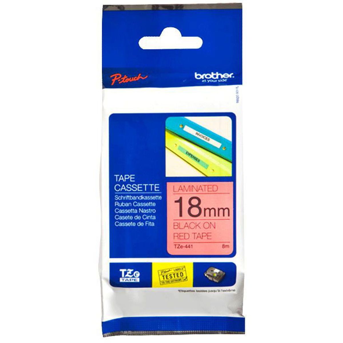 Brother TZe-tape TZE441 sort;rod 18 mm x 8 m