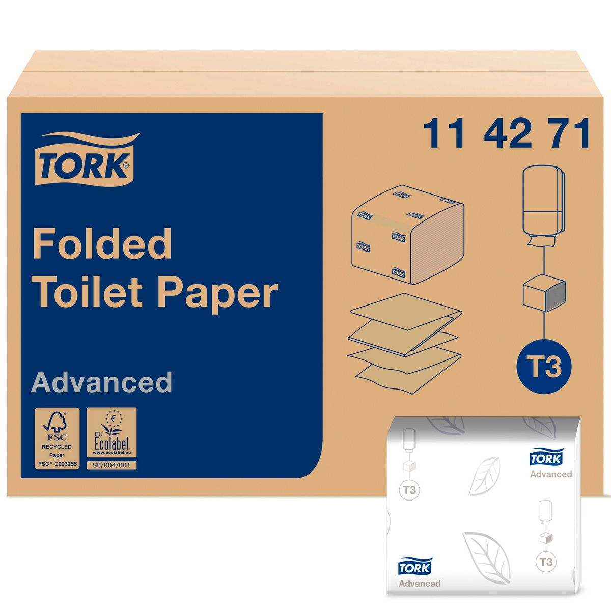 Tork 114271 Advanced T3 toiletpapir 19x11cm 8712ark