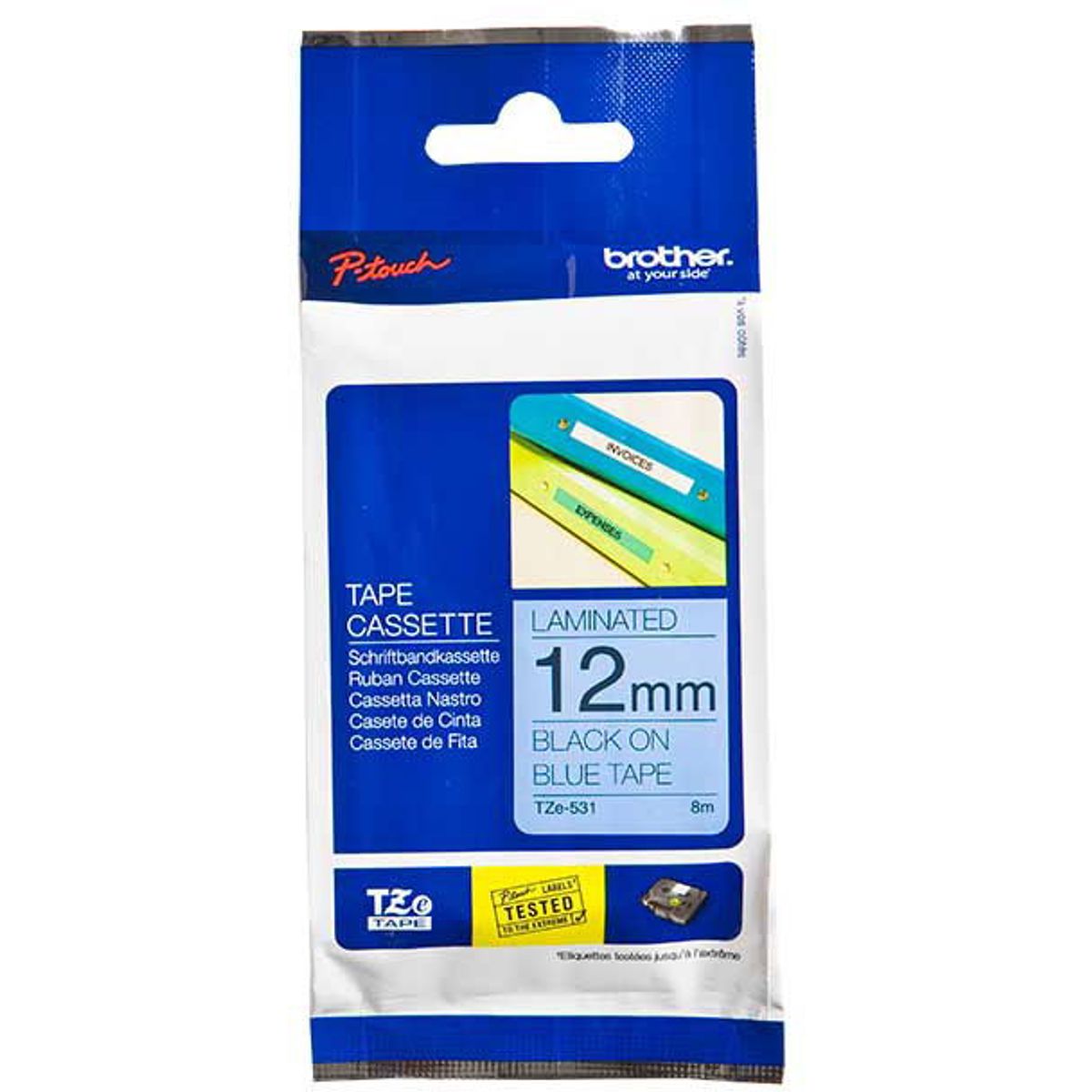 Brother TZe-tape TZE531 sort;bla 12 mm x 8 m