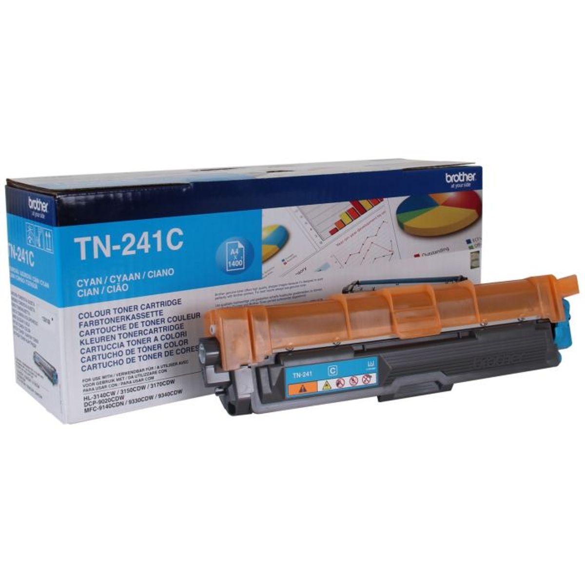 Brother TN241C Cyan Lasertoner, 1.400 sider