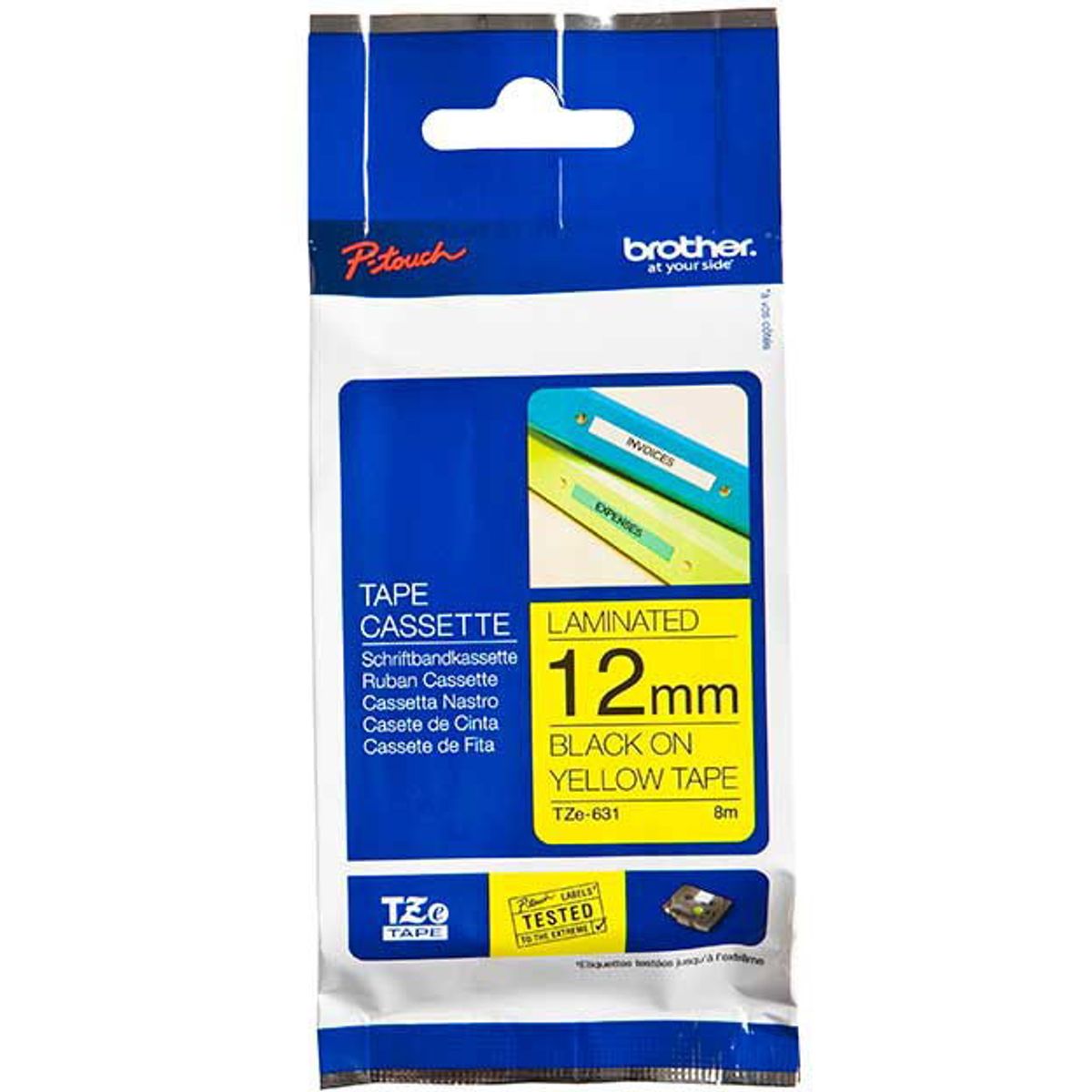 Brother TZe-tape TZE631 sort;gul 12 mm x 8 m