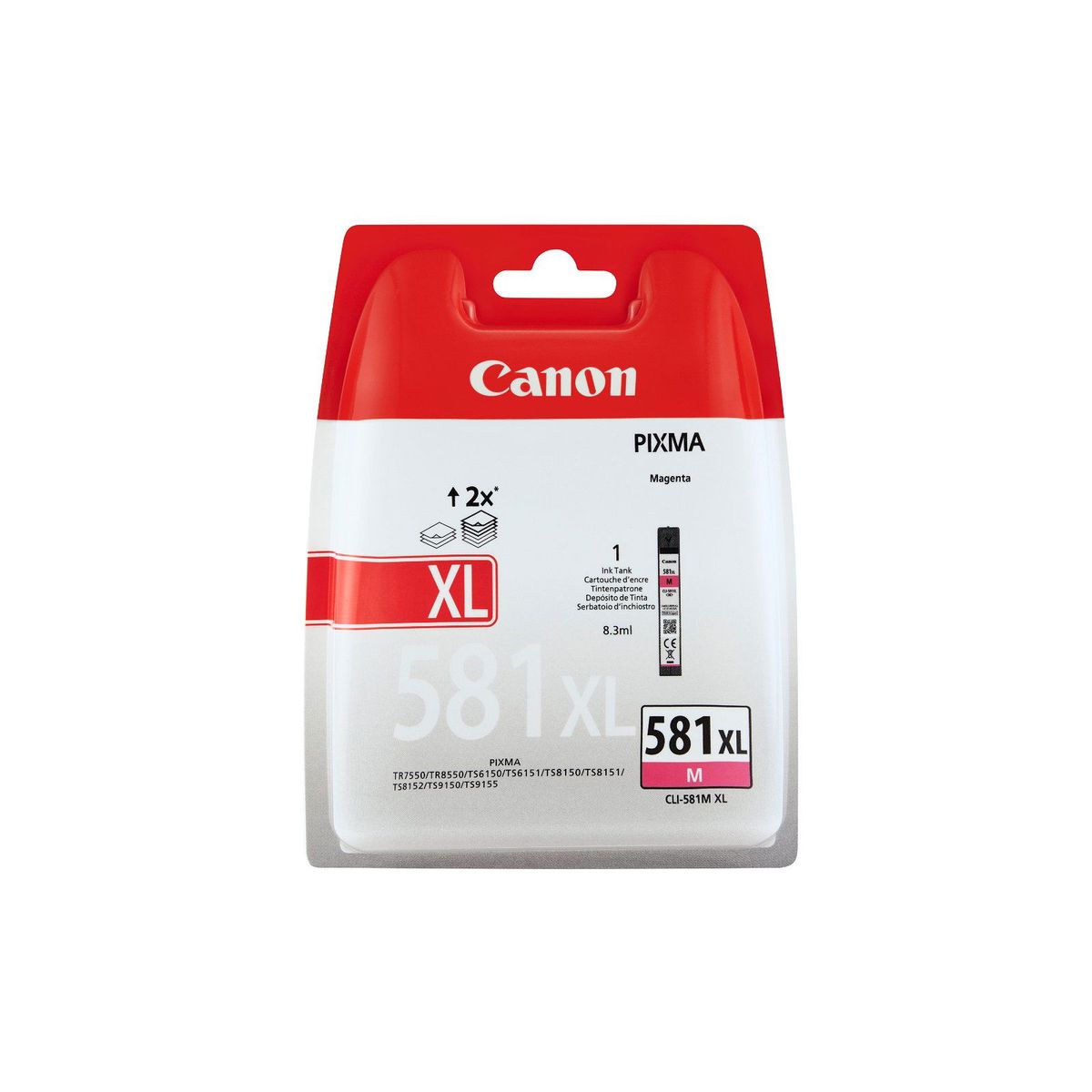 Canon CLI-581MXL 2050C001 Magenta Blækpatron, 256 sider