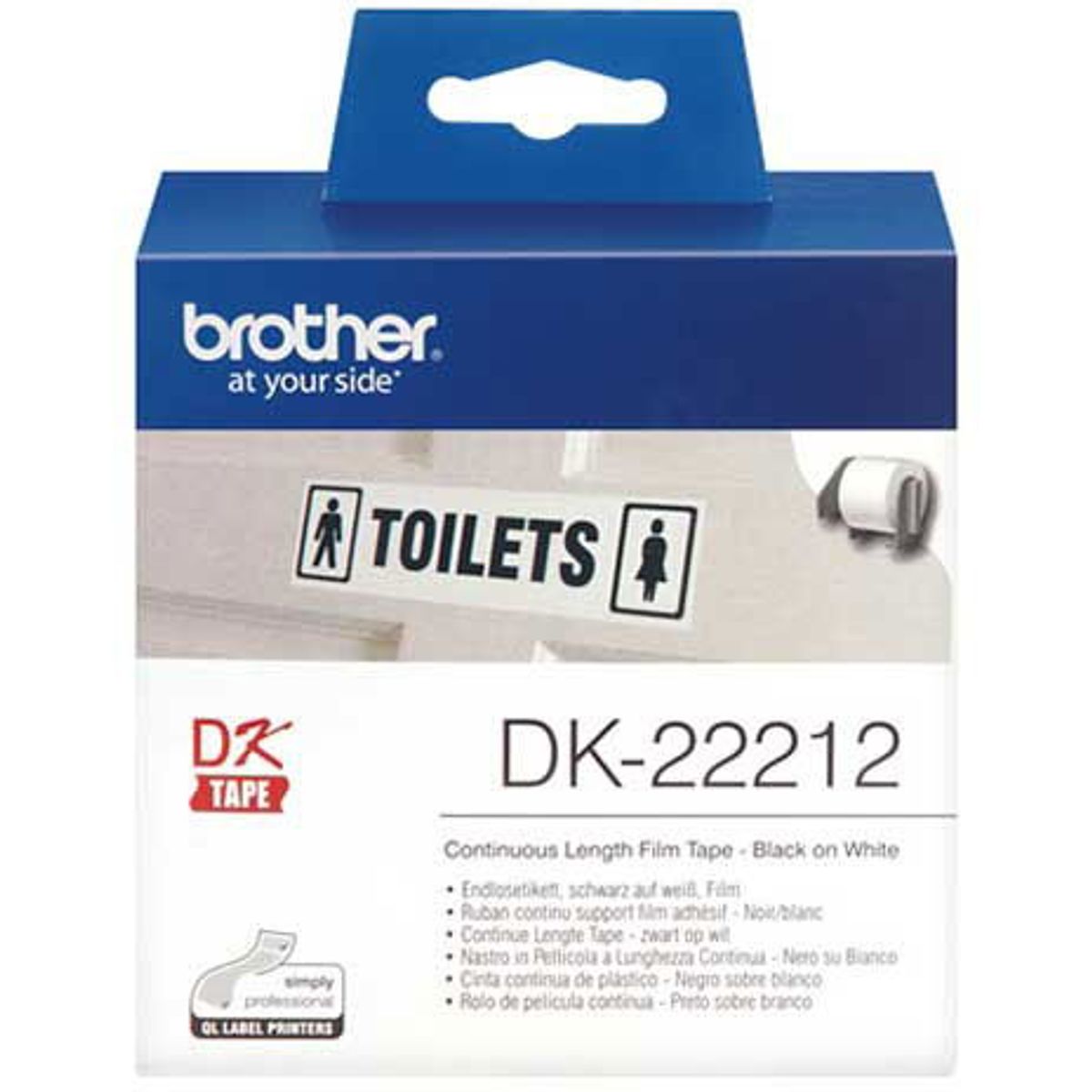 Brother etiketter 15.24 m DK22212, hvid