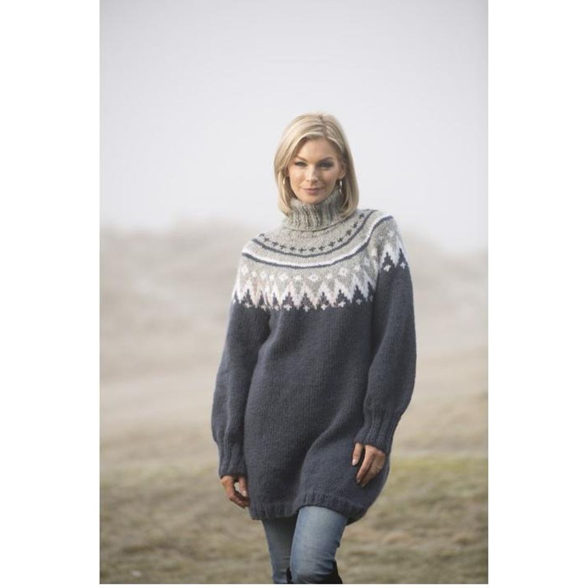 "Tåke" Genser - Viking Design 1807-5 Kit - XS-XXL - Viking Alpaca Bris, fra Viking