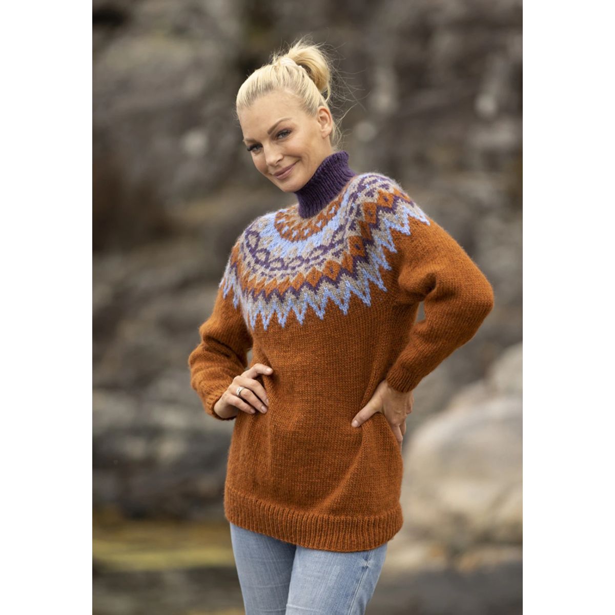 "Kraft" genser- Viking Design 2329-1i Kit - XS-XXL - Viking Wool, fra Viking