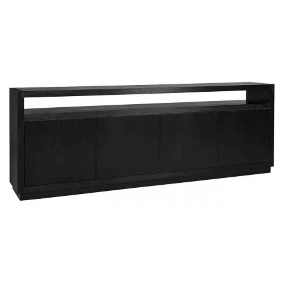 Oakura sideboard i egetræsfinér B240 cm - Sort