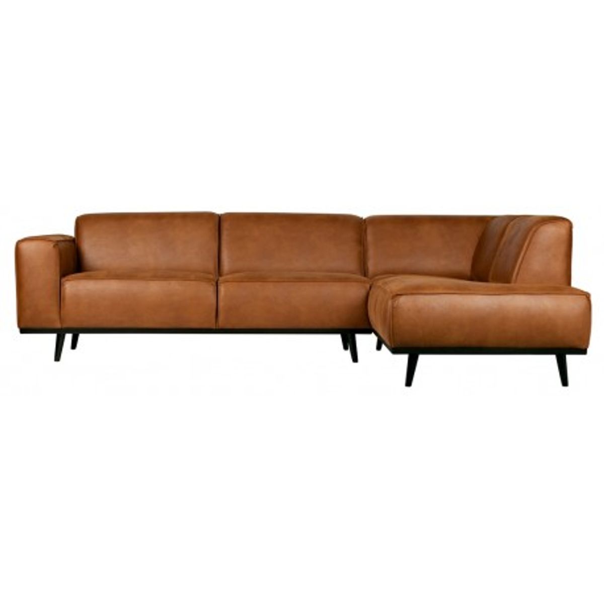 Hjørnesofa i læder 274 x 210 cm - Vintage cognac