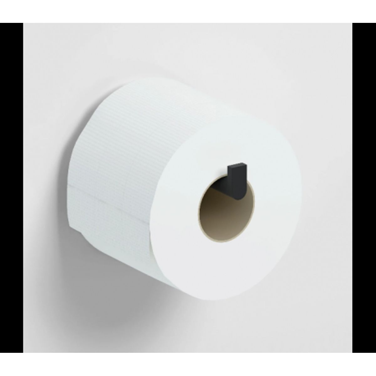 FLAT Toiletrulleholder D12,1 cm - Mat sort