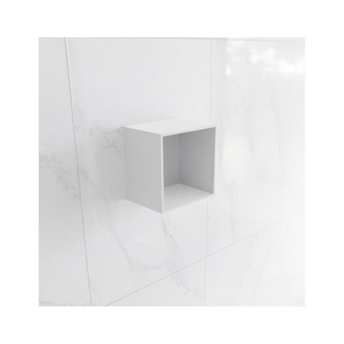 LAGOM hylde til badeværelset 30 x 30 cm Solid surface - Talkum