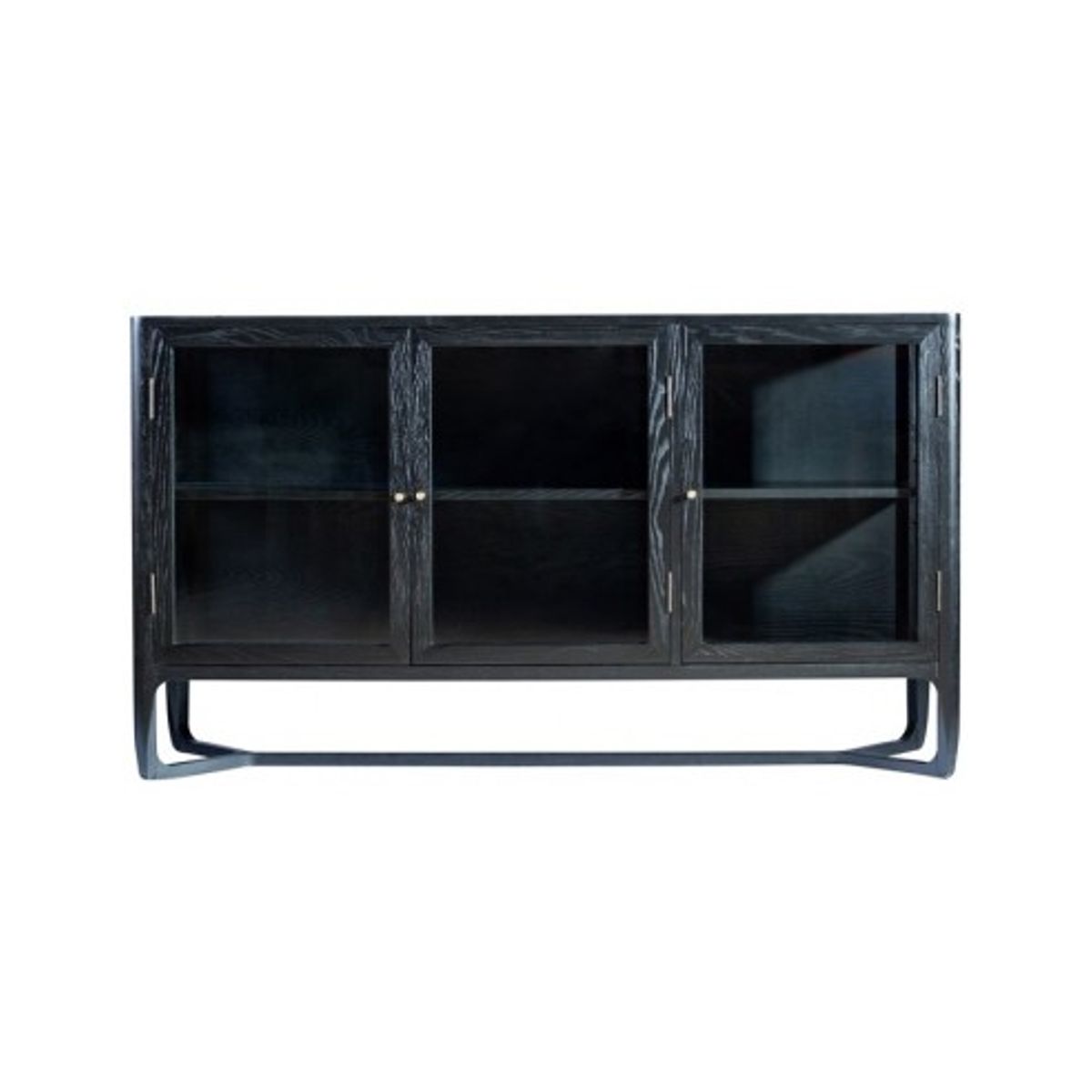 Monfort sideboard i ask træ og glas B160 cm - Sort