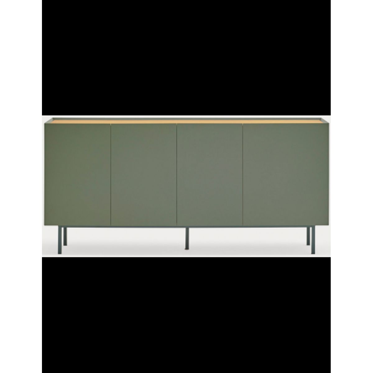 Arista sideboard i metal og mdf finér B165 cm - Grøn/Eg