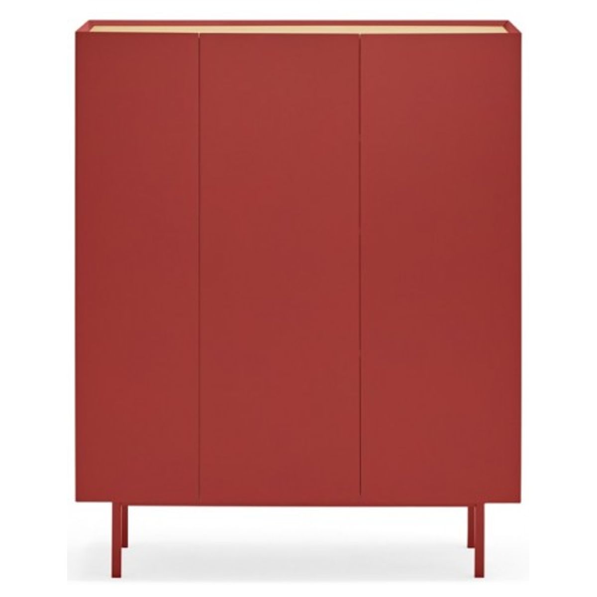 Arista highboard i metal og mdf finér B95 cm - Mørkerød/Eg