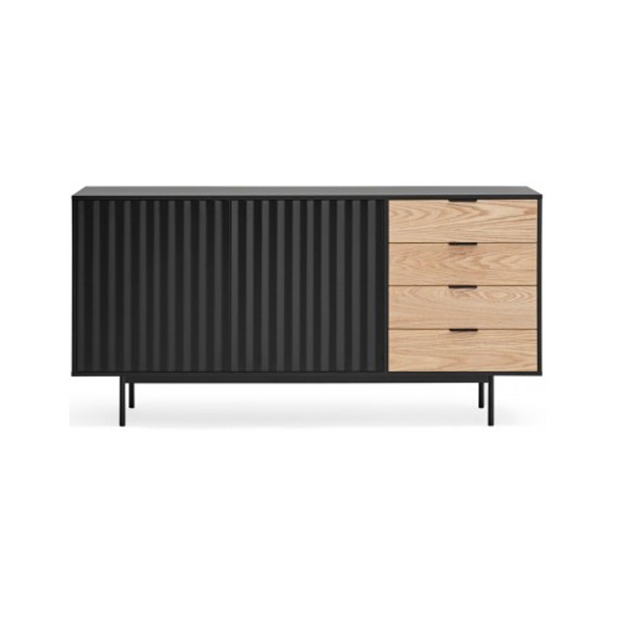 Sierra sideboard i metal og mdf finér B159 cm - Sort/Eg