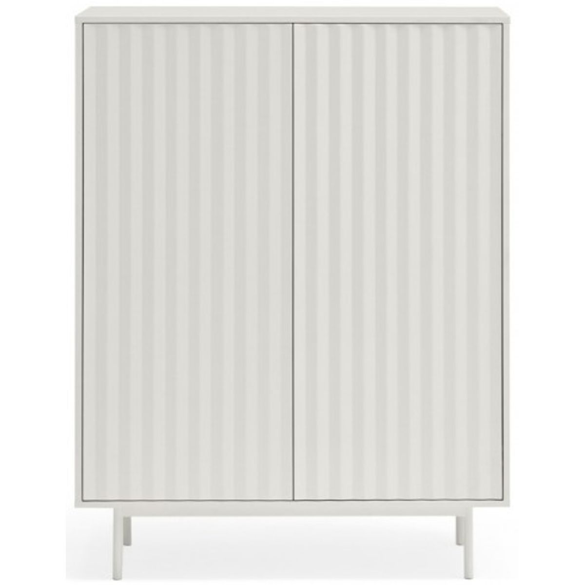 Sierra highboard i metal og mdf finér H130 cm - Hvid/Hvid