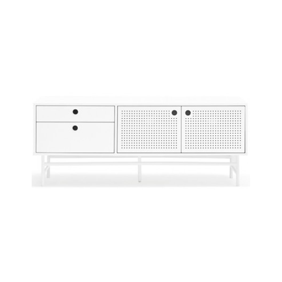 Punto Tvbord i metal og mdf finér B140 cm - Hvid/Hvid