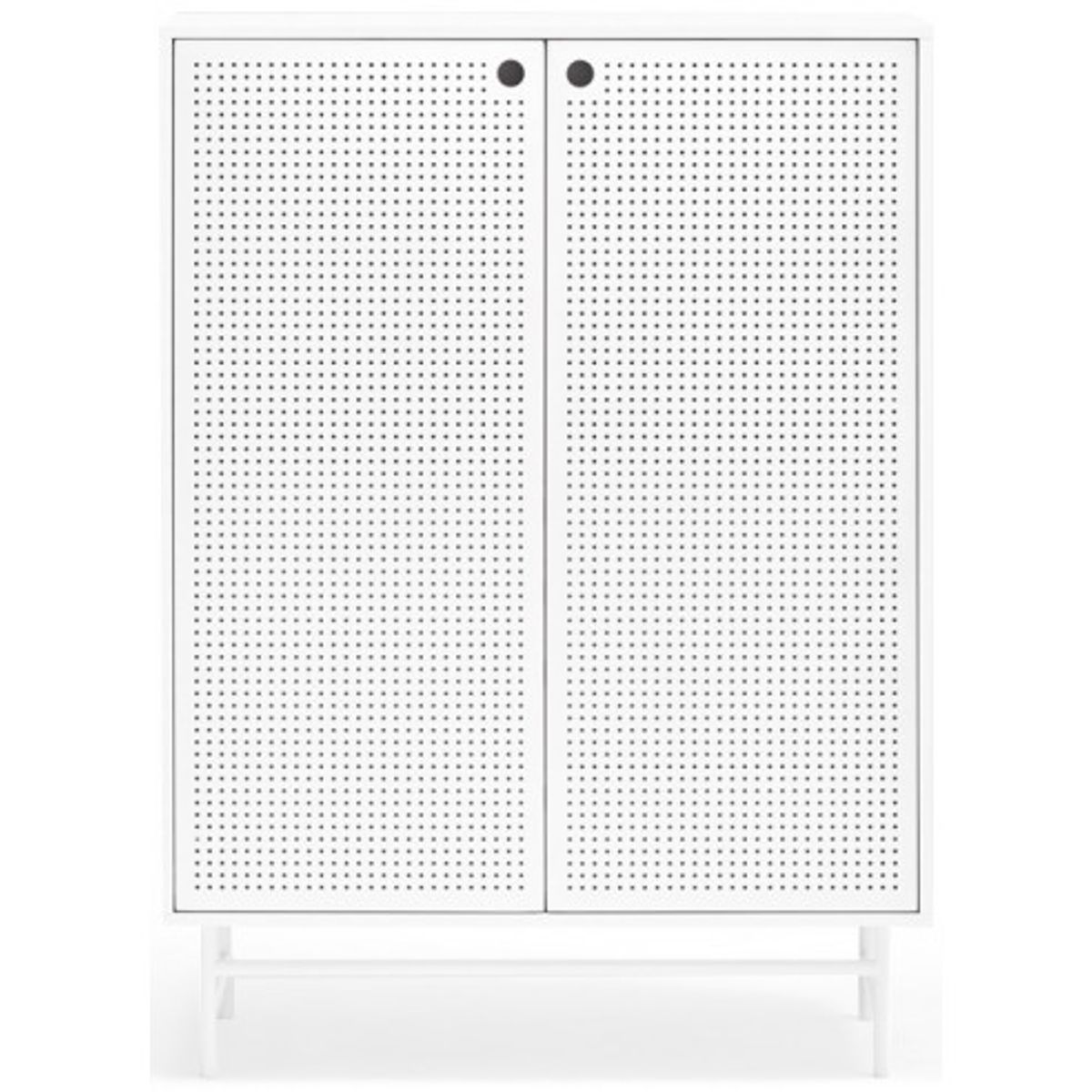 Punto highboard i metal og mdf finér H130 cm - Hvid/Hvid