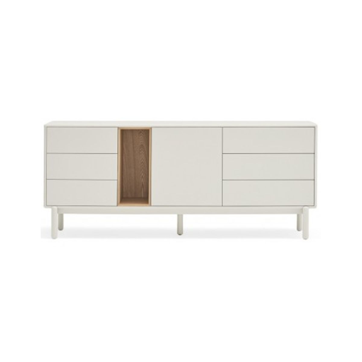 Corvo Sideboard i massiv træ og mdf finér B180 cm - Creme/Eg