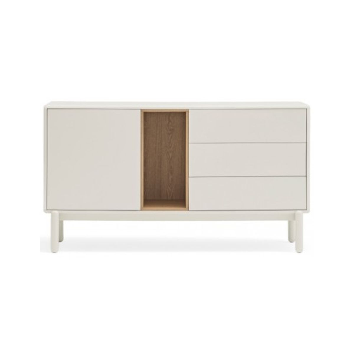 Corvo Sideboard i massiv træ og mdf finér B140 cm - Creme/Eg