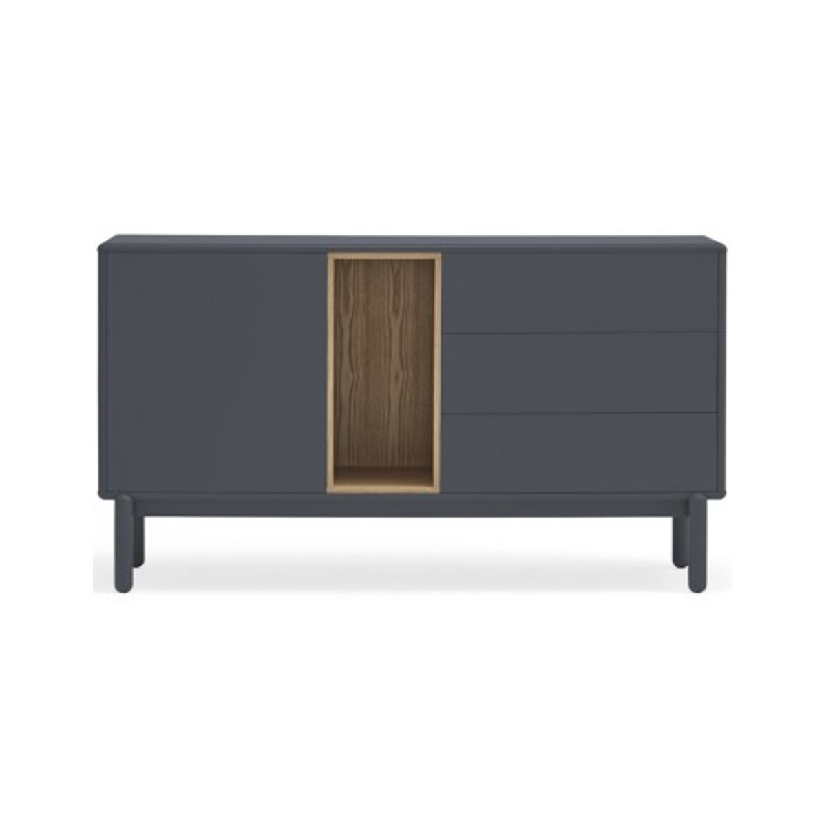 Corvo Sideboard i massiv træ og mdf finér B140 cm - Antracit/Eg