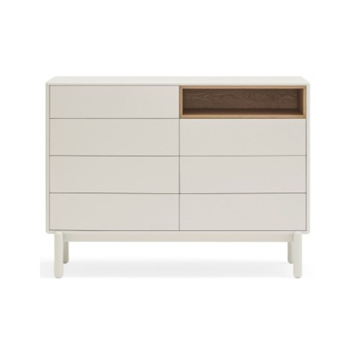 Corvo Kommode i massiv træ og mdf finér B120 cm - Creme/Eg