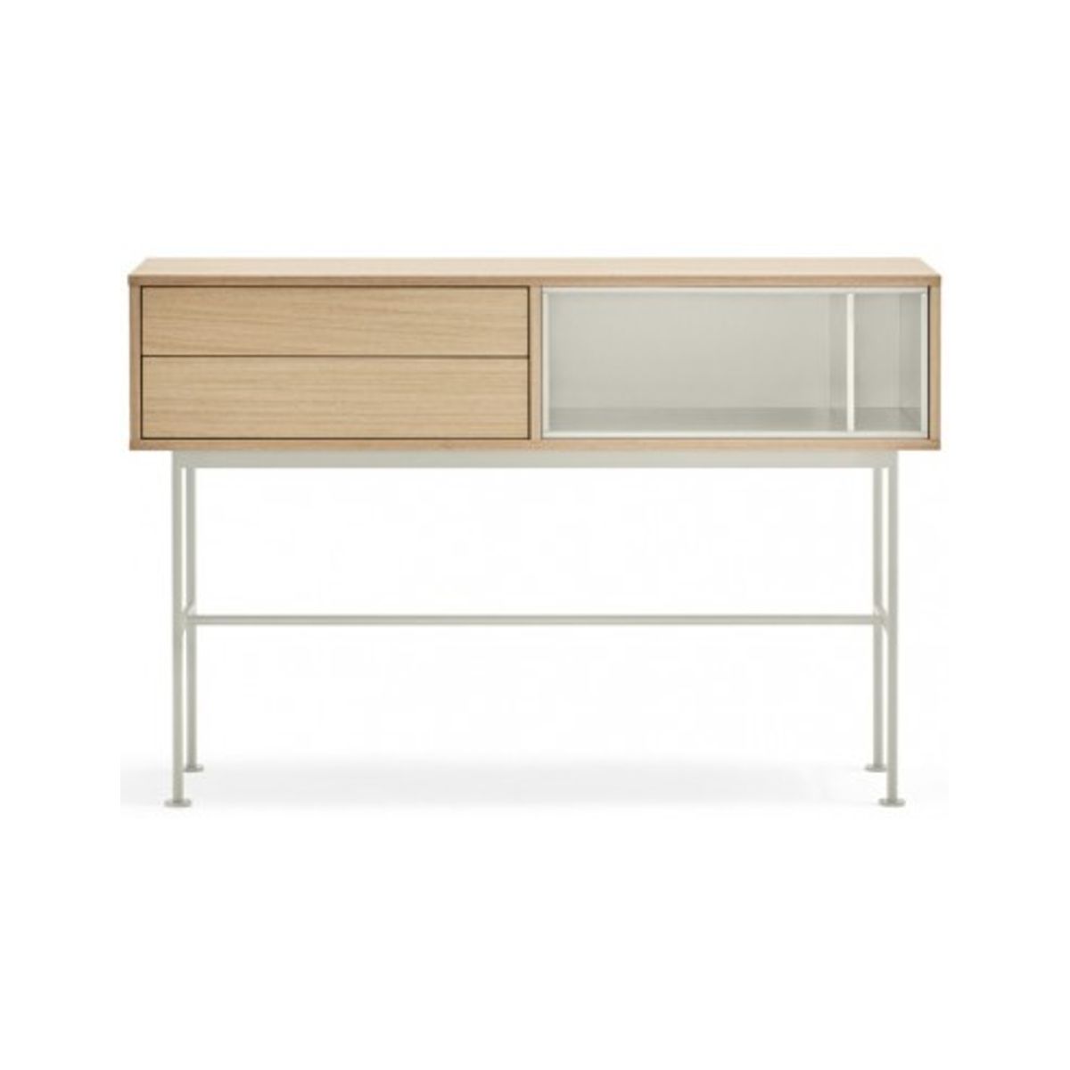 Yoko Konsolbord i metal og mdf finér B120 cm - Creme/Eg