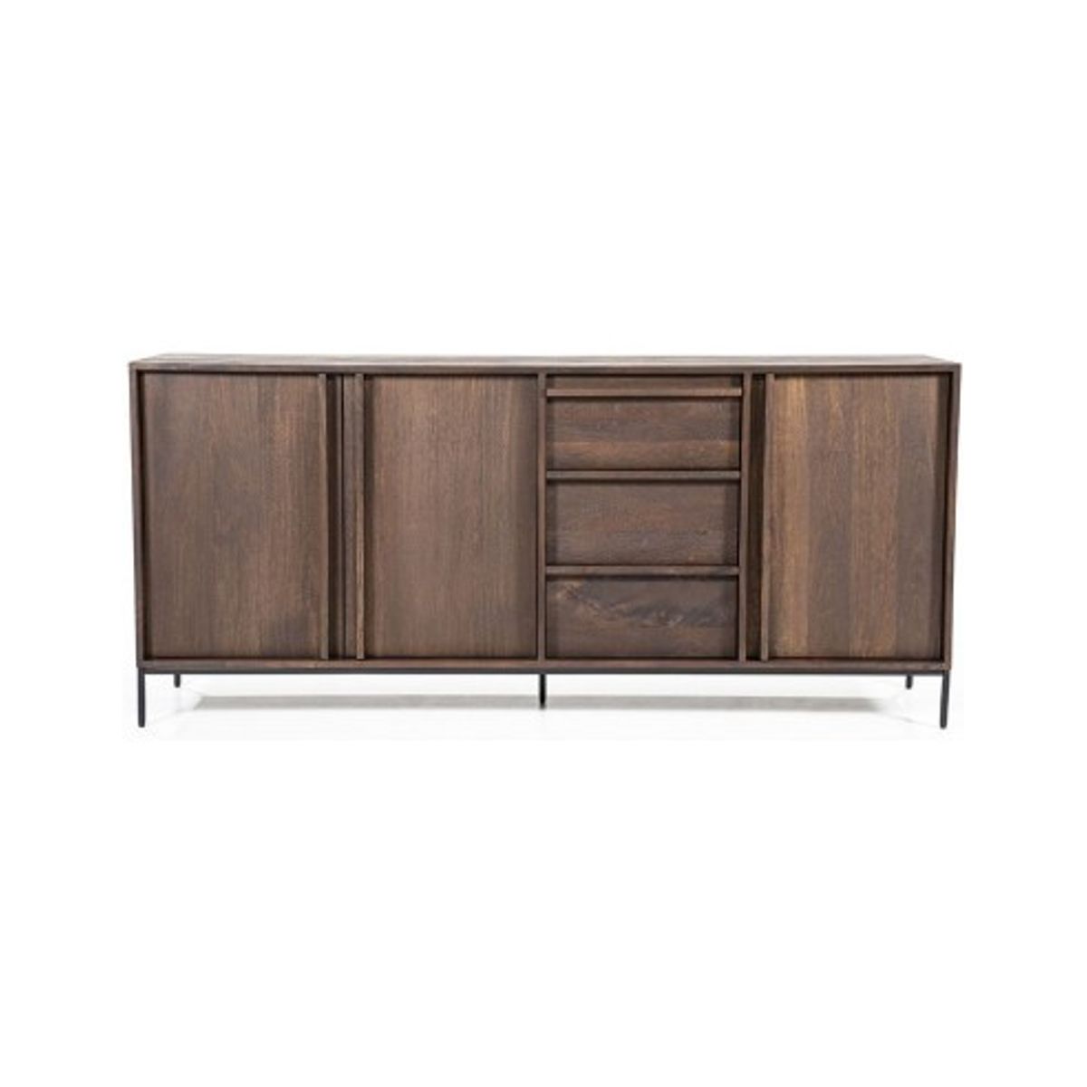 Jimmy sideboard i metal og mangotræ H80 x B180 cm - Sort/Brun